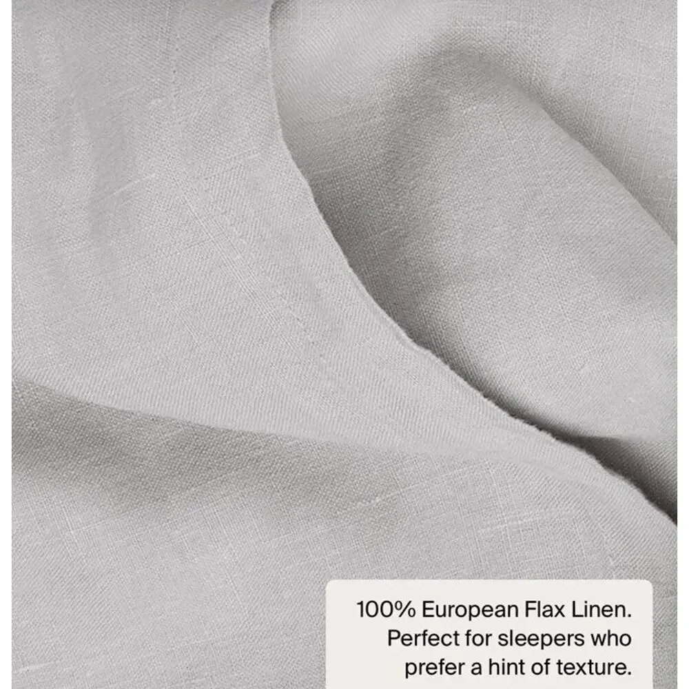 Parachute Grey 100% Linen Pillow Cases (2) King Size NEW